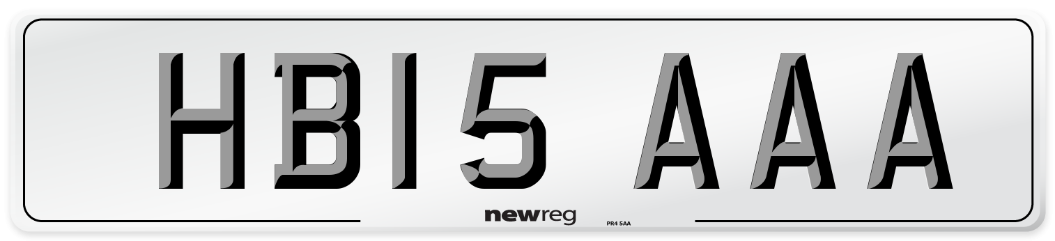 HB15 AAA Number Plate from New Reg